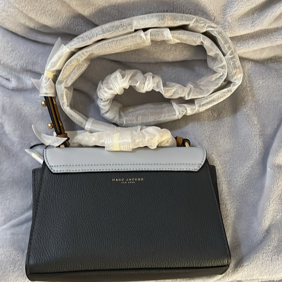 Marc Jacobs Leather Crossbody Bag The Tuck Lock 
Gray & Light Gray Colorblock - Picture 5 of 14